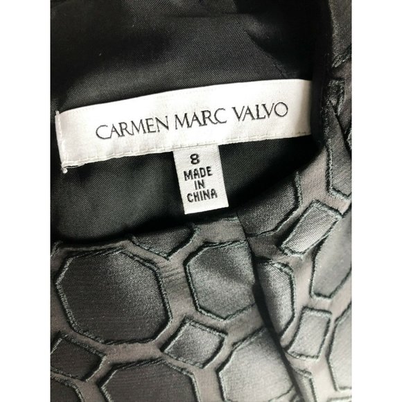 Carmen Marc Valvo Sleeveless Sheath Dress Black Sz 8 May Fit 6 - Picture 5 of 6